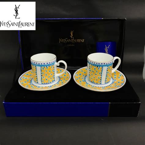 ysl tea cup|Yves Saint Laurent Collection Tea Cup & Saucer Set of 2 White .